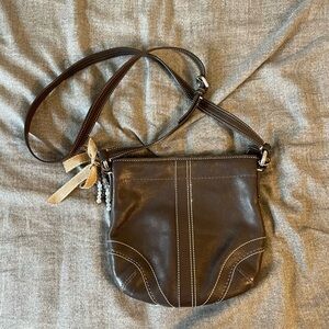 Coach Dark Brown Leather Crossbody Bag
